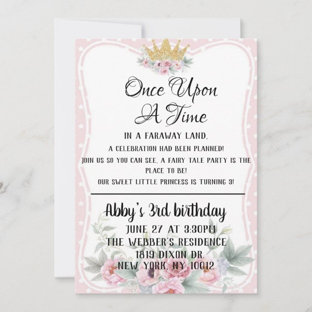 Una vez por una invitación Princesa de Tiempo (Anverso)