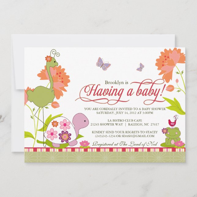 Una vez sobre una invitación de Baby Shower de la (Anverso)