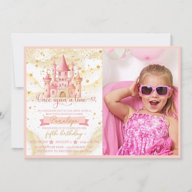 Una vez una invitación a la foto Princesa del Tiem (Anverso)