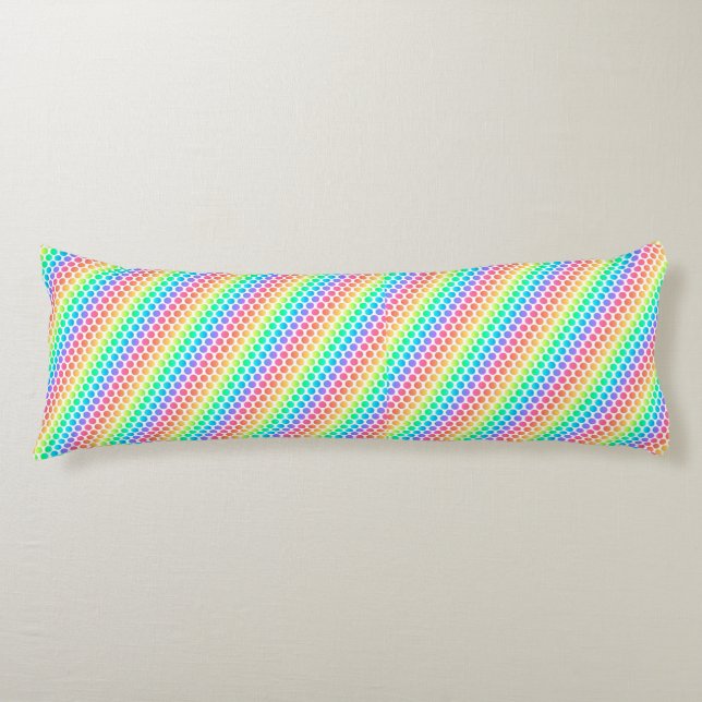 Una vibrante almohada de arcoíris con filas diagon (Anverso)