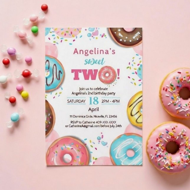 Una vibrante invitación de cumpleaños número 2 con (Subido por el creador)