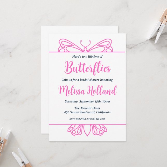 una vida de mariposas invitación a la ducha de nov (Anverso/Reverso In Situ)