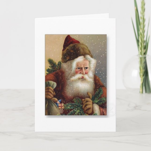 Una vieja tarjeta de Navidades alemanes de Santa  (Anverso)