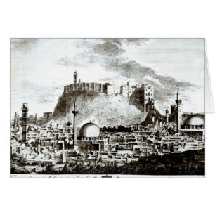 Una vista de la ciudad y del castillo de Alepo,