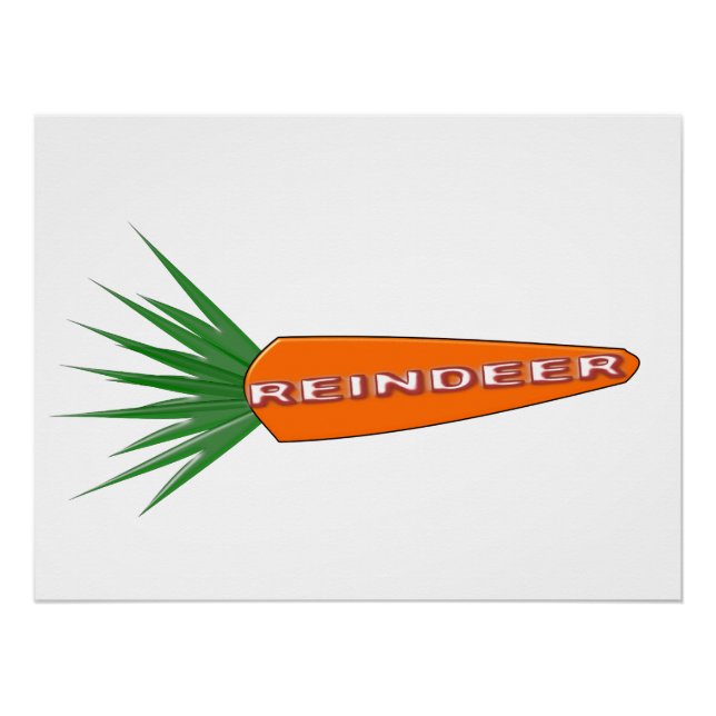 Una zanahoria para Navidades Poster de renos (Anverso)