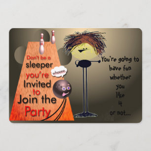 Únase a la invitación a jugar bolos del fiesta