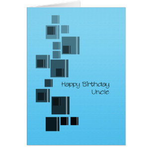 Uncle Abstract Design Blue Birday Card