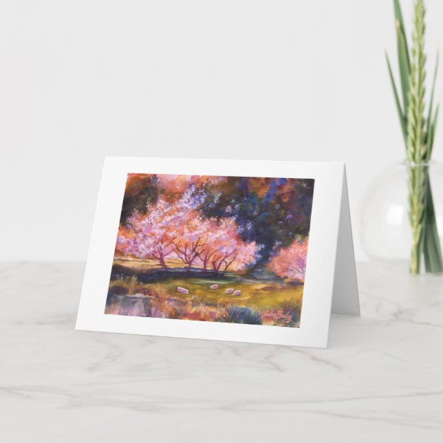 "UNder the Cherry Blossoms" - TARJETA acuarela (Anverso)
