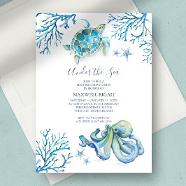Under the Sea Boy Primera Invitación de Cumpleaños