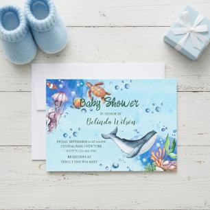 Under The Sea Watercolor Baby Shower Invitation