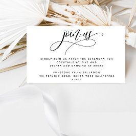 Únete a nosotros, elegante recepción moderna de ca