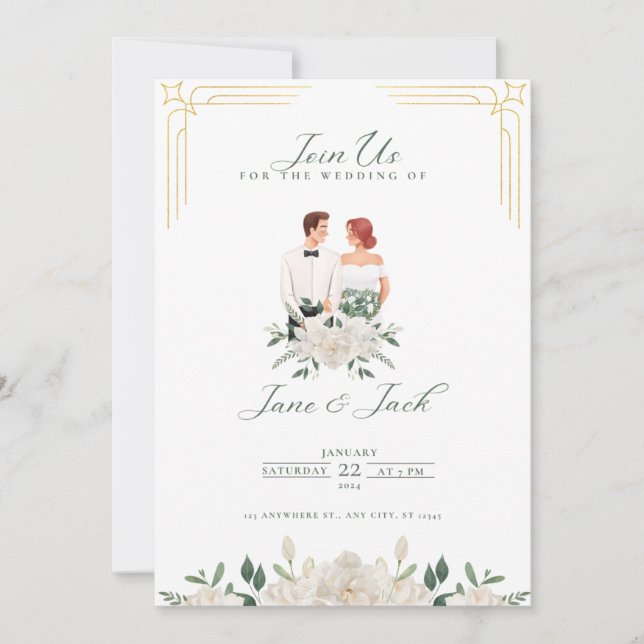 Únete a Nosotros - Invitación de Boda (Anverso)