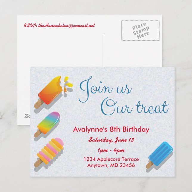 Únete a nosotros Nuestra Tarjeta Postal de Invitac (Anverso / Reverso)