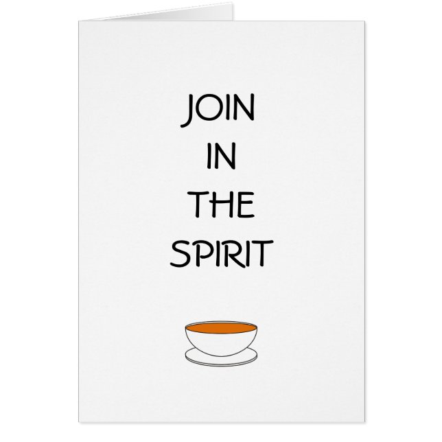Únete al espíritu, con taza de té (Frente)