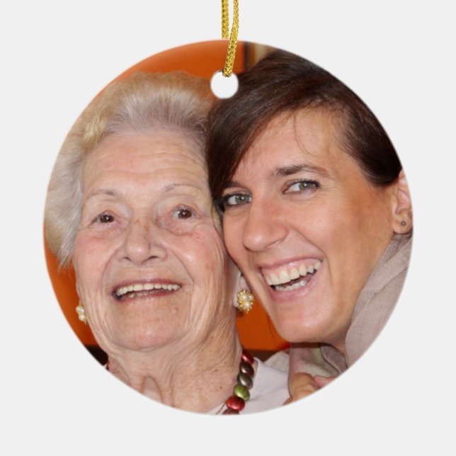 Única familia favorita foto amor ornamento cerámic (Frente)