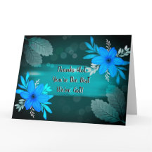 Única tarjeta de agradecimiento con flores