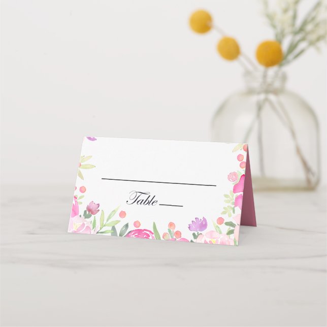 Única tarjeta de Boda floral romántica (Anverso)