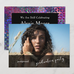 Única y colorida fiesta de graduación con tarjeta 