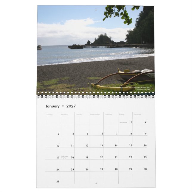 Únicamente calendario de Maui (Jan 2027)