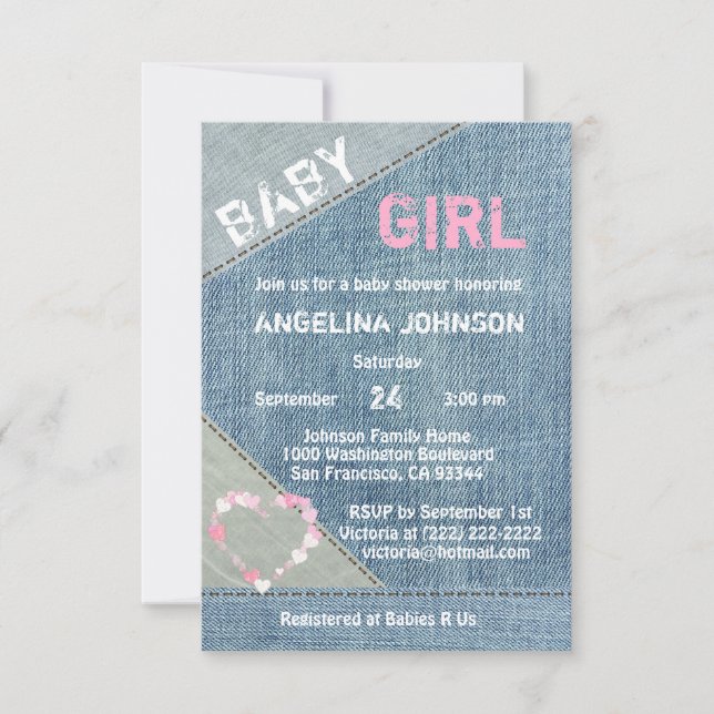 ÚNICAS invitaciones a bañador de Chicas de Denim (Anverso)
