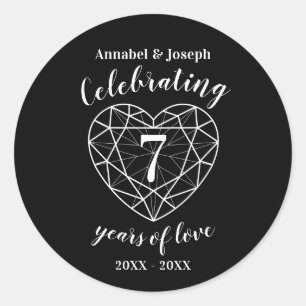 Único aniversario 7 años de pegatinas de amor