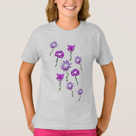 Único arte perpetuo Flores púrpuras camiseta