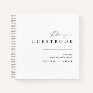 Único libro de invitados minimalista elegante para
