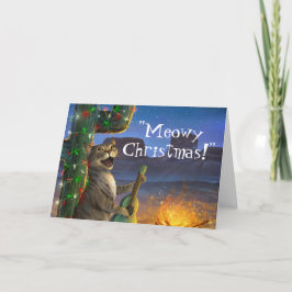 Único Navidad Meowy Funny Tarjeta de vacaciones pa