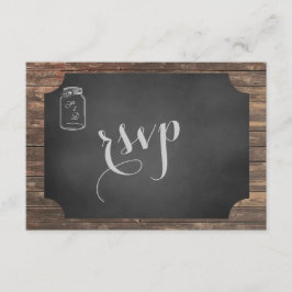 Único RSVP de Boda Rústica Mason Jar