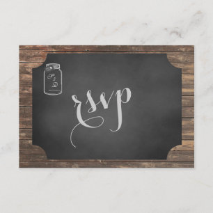 Único RSVP de Boda Rústica Mason Jar