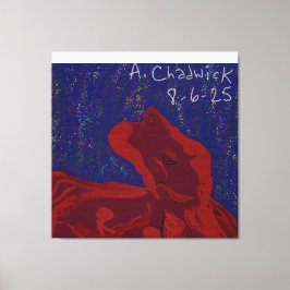 Único superhéroe de color rojo de arte de lienzo e