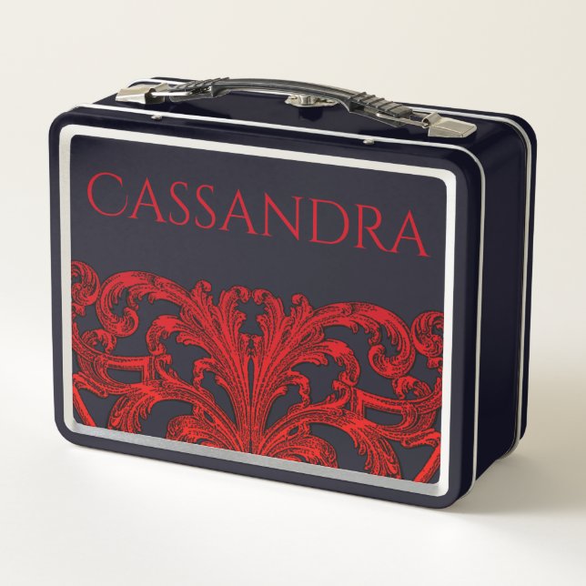 Único Swirl Ombre Rojo Vintage Personalizado (Reverso)