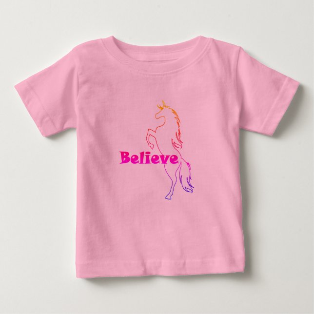 Unicorn Believe Design - Camiseta Baby Fine Jersey (Anverso)