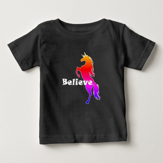 Unicorn Believe Design - Camiseta Baby Fine Jersey (Anverso)