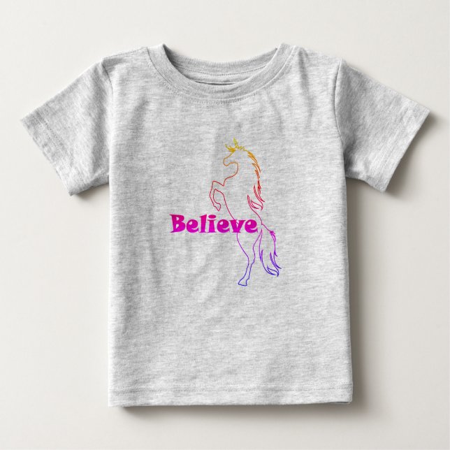 Unicorn Believe Design - Camiseta Baby Fine Jersey (Anverso)