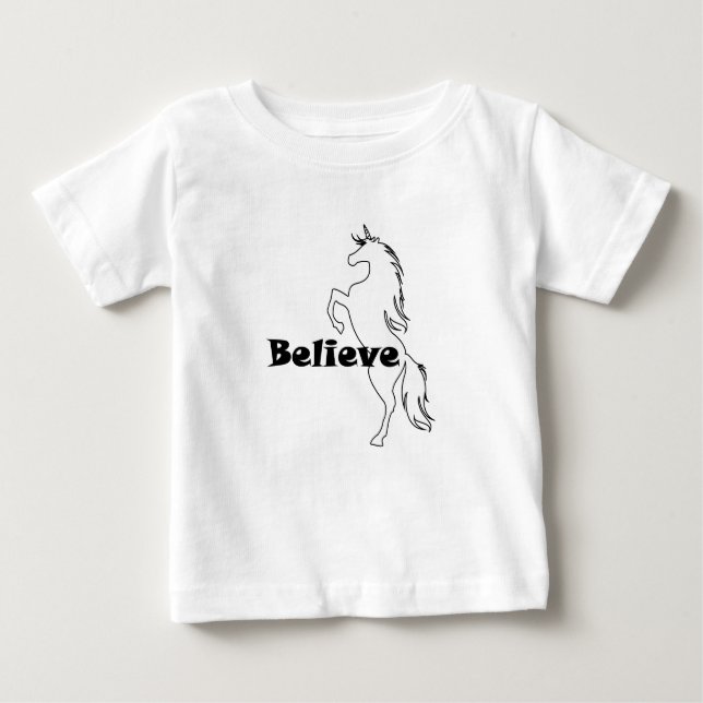 Unicorn Believe Design - Camiseta Baby Fine Jersey (Anverso)