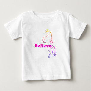 Unicorn Believe Design - Camiseta Baby Fine Jersey