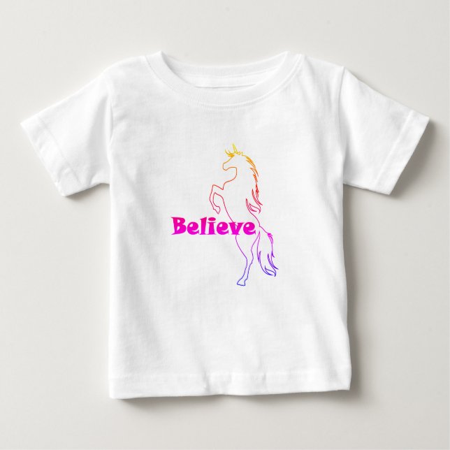 Unicorn Believe Design - Camiseta Baby Fine Jersey (Anverso)