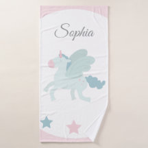 Unicorn Custom Name Cute Pink Blue