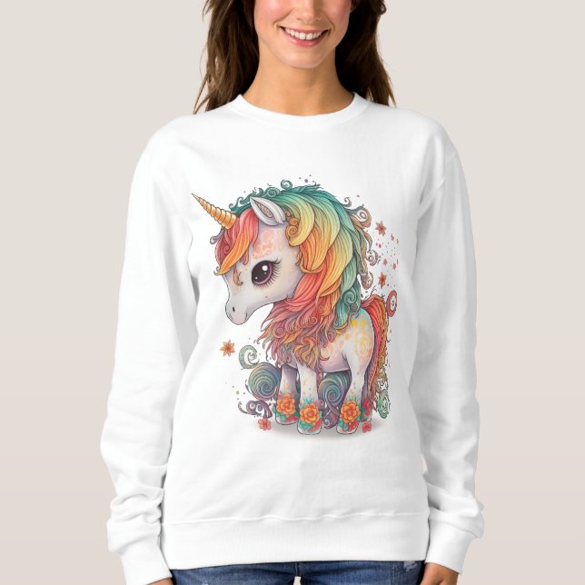 UNICORN CUTE art LADIES camisetas SWEATSHIRT (Anverso)