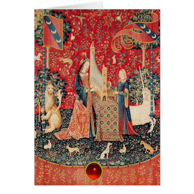 UNICORN, DAMA JUGANDO Navidades de la Flora Roja d (Frente)