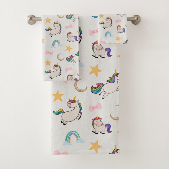 Unicorn Dreams Bath Towel Set (v.1) (In situ)