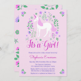 Unicorn Es Una Invitación De Baby Shower Rosa Chic