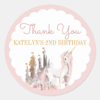 Unicorn Gracias a los Pegatinas Cumpleaños Baby Sh