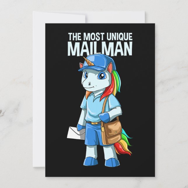Unicorn Mailman entrega de trabajo postal divertid (Anverso)