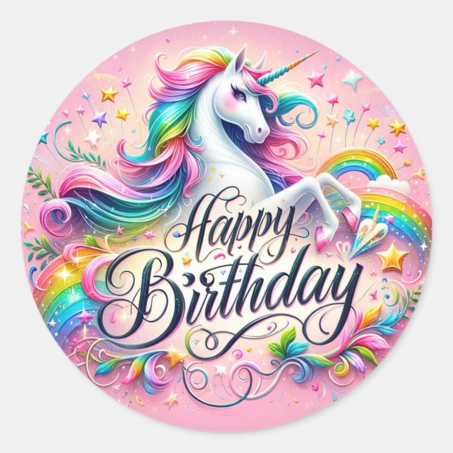 Unicorn se maravilla con los Pegatinas (Anverso)