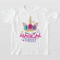 Unicornio 100 días mágicos de camiseta escolar