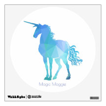 Unicornio azul geométrico