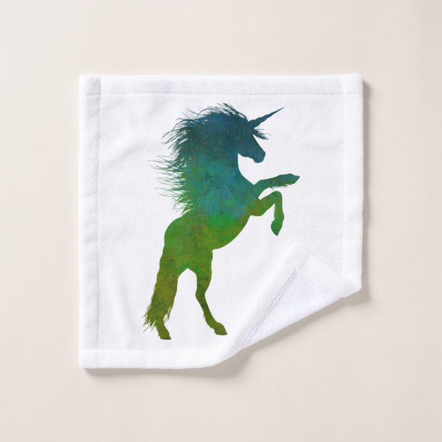 Unicornio azul y verde (Toallita)