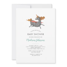 Unicornio | BABY SHOWER | Azul | Invitación